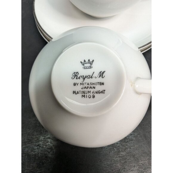 Royal M by Mitashoten Platinum Knight M109 Teacup and Saucer Set of 2 - Picture 11 of 11